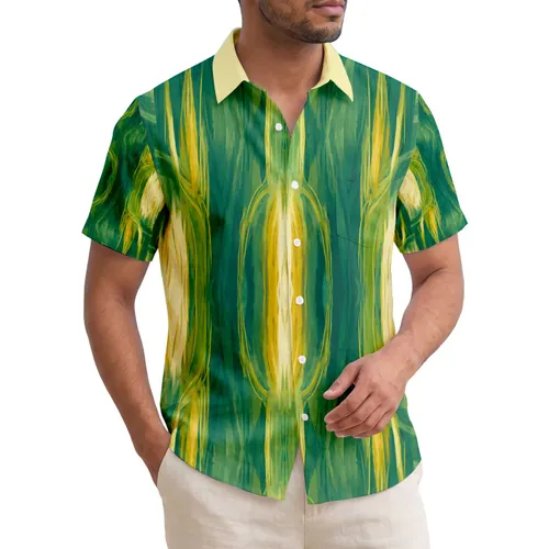 Textured Flow Ocean Currents Filtered Sunlight Palm Fronds - Travel Gift Hawaiian Shirt