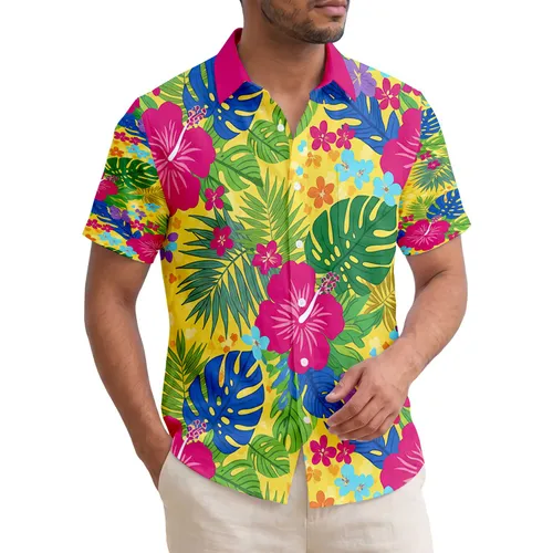 Hibiscus Tropical Foliage Monstera Palm Fronds - Tropical Home Decor Gift Hawaiian Shirt