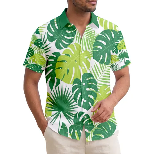 Tropical Monstera Palm Fronds - Nature Lover Gift Hawaiian Shirt