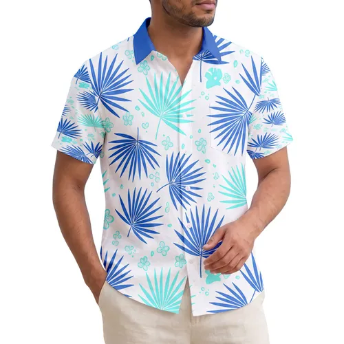 Tropical Palm Fronds Spiky Fanned Leaves - Home Decor for Tropical Lifestyle Hawaiian Shirt