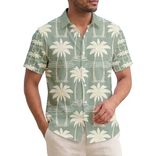 Coconut Palm Trees Wavy Water - Tropical Lifestyle Gift for Travelers Hawaiian Shirt