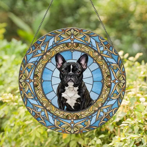 French Bulldog Stained Glass Home Decor Gift for Dog Lover Stained Glass Suncatcher