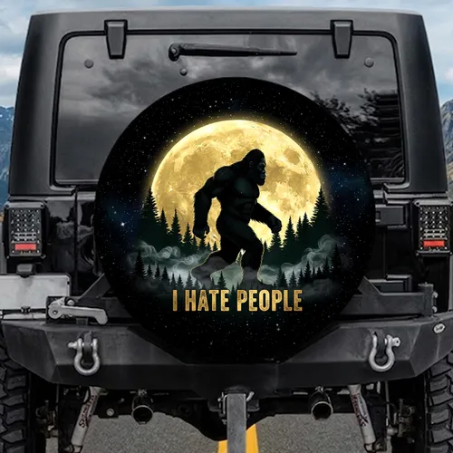 Bigfoot I Hate People Moon Forest - Sasquatch Lover Gift Spare Tire Cover