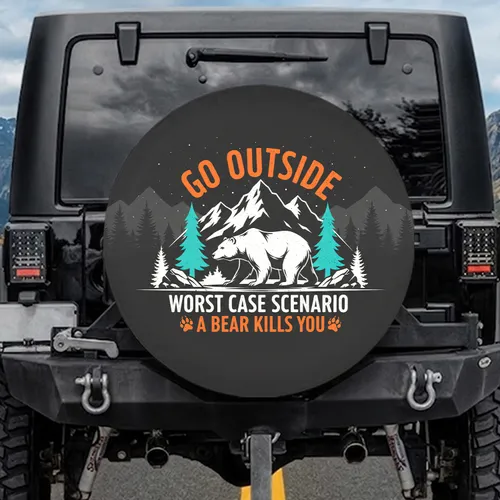 Go Outside Worst Case Bear Mountain Peaks - Adventure Seeker Gift for Outdoor Lover Spare Tire Cover