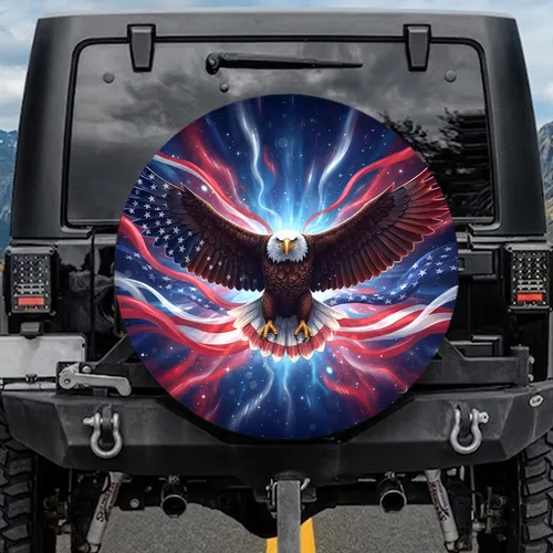 Bald Eagle American Flag - Independence Day Gift for Veterans Spare Tire Cover