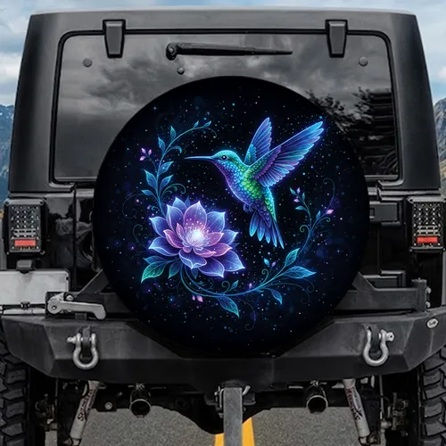 Hummingbird Ethereal Flower Magic - Fantasy Decor Gift Spare Tire Cover
