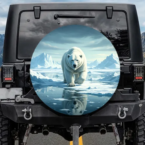 Polar Bear Arctic Ice Landscape - Wildlife Lover Gift Spare Tire Cover