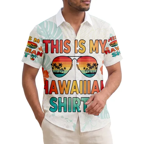 Aviator Sunglasses Sunset Palm Trees - Summer Beach Vacation Travel Gift Hawaiian Shirt