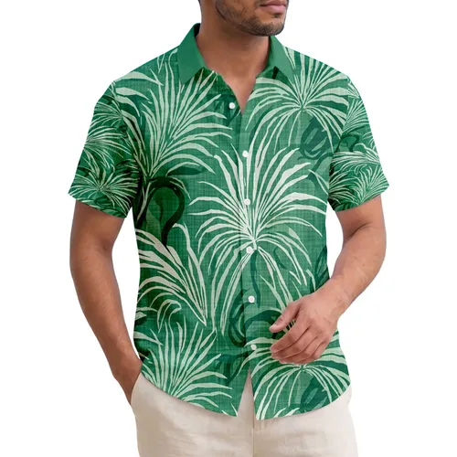 Tropical Palm Fronds Ocean Ripples - Tropical Lifestyle Gift Hawaiian Shirt
