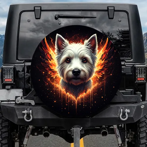 Westie Dog Wings Stardust - Pet Lover Gift for Dog Owner Spare Tire Cover