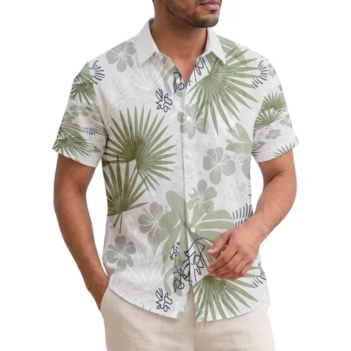 Tropical Palm Fronds Botanical Floral - Home Decor Gift Hawaiian Shirt