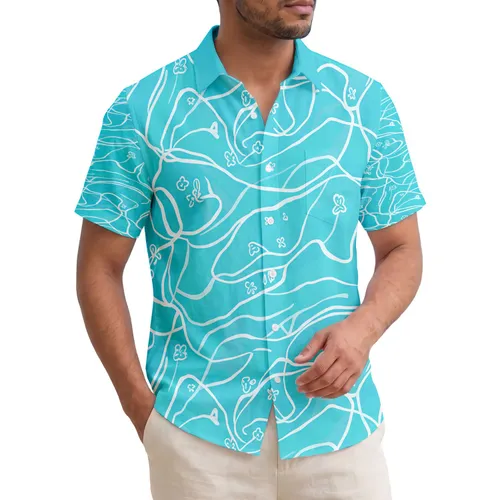 Dynamic Sunlit Ripples on Tropical Turquoise Water - Beach Lover Gift for Summer Travel Hawaiian Shirt