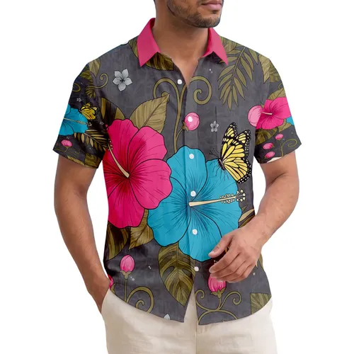 Monarch Butterfly Hibiscus Flowers Tropical Leaves - Garden Lover Home Decor Gift Hawaiian Shirt