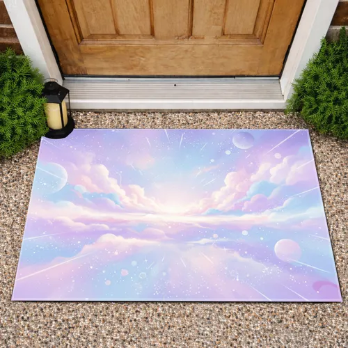 Pastel Cloud Landscape Cosmic Stars - Home Decor Gift Doormat