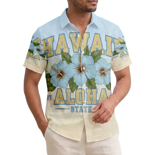 Hawaii Aloha Hibiscus Flowers EST 1959 - Island Lifestyle Home Decor Gift Hawaiian Shirt
