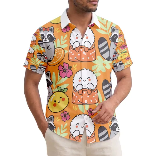 Raccoons Sleeping Furballs Hibiscus Palm - Tropical Lifestyle Gift Hawaiian Shirt