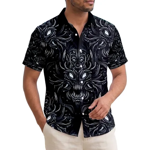 Skeletal Leviathan Guardian Faces Kelp Obsidian - Home Decor Gift for Deep Sea Lover Hawaiian Shirt