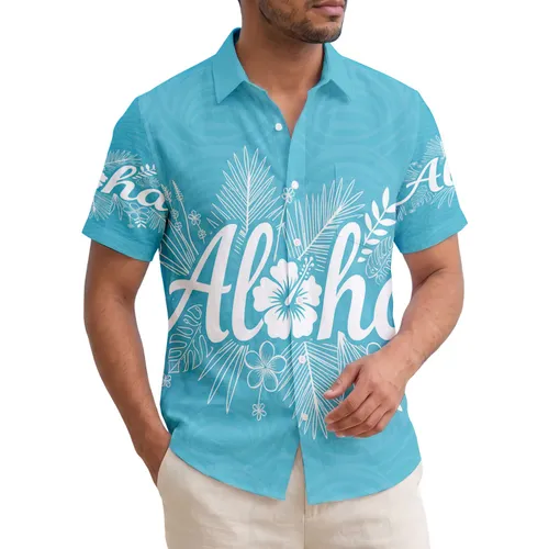 Aloha Hibiscus Palm Fronds Plumeria Blossoms - Boho Lifestyle Gift Hawaiian Shirt
