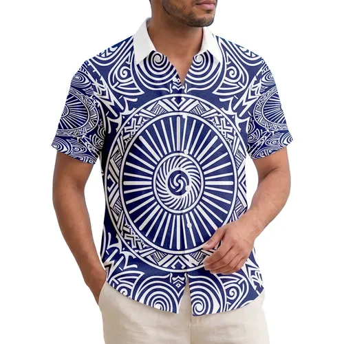 Polynesian Sun Tribal Shield Koru Maori - Island Travel Essentials Gift Hawaiian Shirt