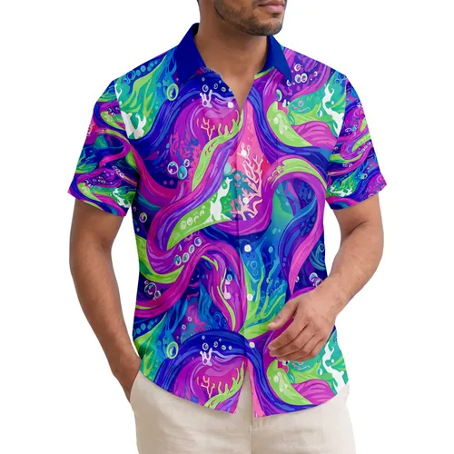 Tropical Ocean Currents Reef Formations - Home Decor Gift for Ocean Lover Hawaiian Shirt