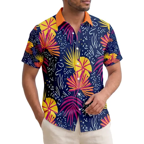 Tropical Broad Fan Palm Fronds Foliage - Year-Round Home Decor Gift for Garden Lover Hawaiian Shirt