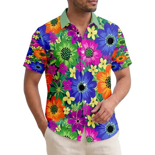 Dense Tropical Flowers Blossoms Leaves Tapestry - Vacation Lifestyle Gift Hawaiian Shirt