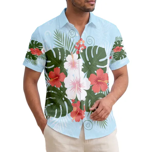 Hibiscus Monstera Palm Tropical Foliage - Tropical Lifestyle Gift Hawaiian Shirt