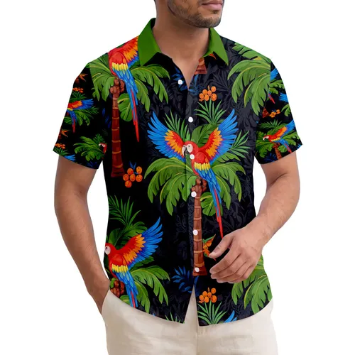 Macaws Palm Trees Tropical Foliage - Tropical Lifestyle Gift for Macaw Lover Hawaiian Shirt