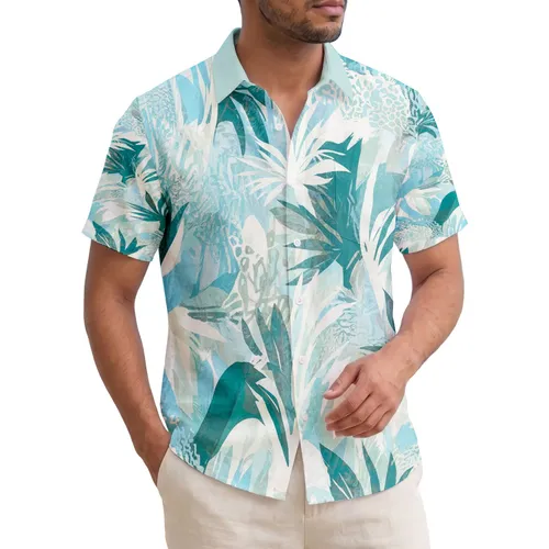 Tropical Dappled Light Palm Fronds Ocean Coral - Home Decor Travel Gift Hawaiian Shirt