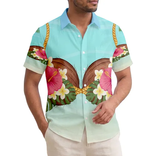 Coconuts Tropical Bra Hibiscus Flowers - Island Lifestyle Home Decor Gift Hawaiian Shirt