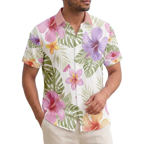 Tropical Hibiscus Plumeria Palm Leaf Monstera - Home Decor Gift Hawaiian Shirt