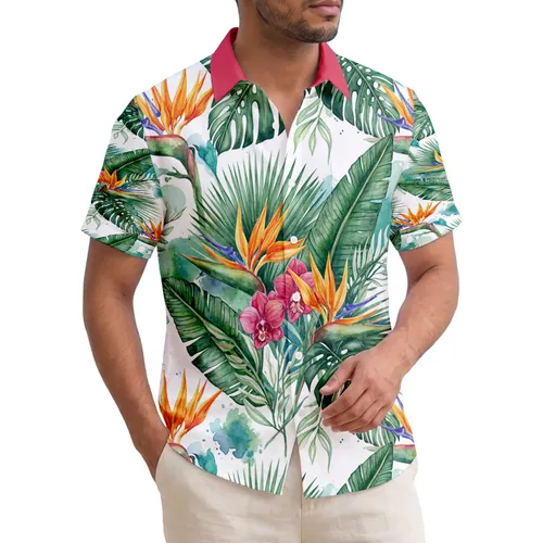 Bird Of Paradise Orchid Palm Monstera Strelitzia Leaves - Tropical Home Decor Gift Hawaiian Shirt