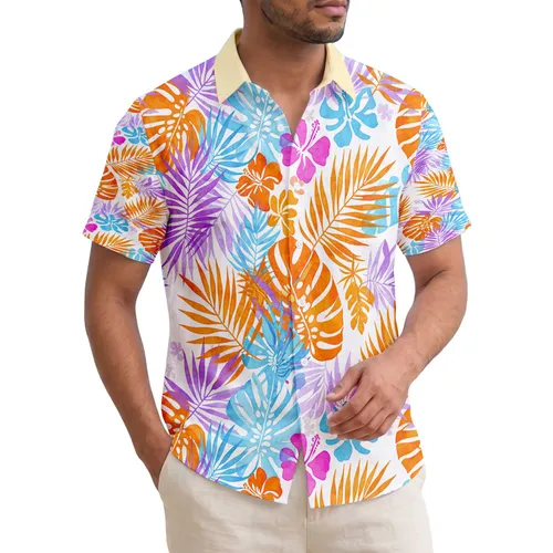 Tropical Palm Frond Leaves Foliage - Travel Essentials Hawaiian Shirt