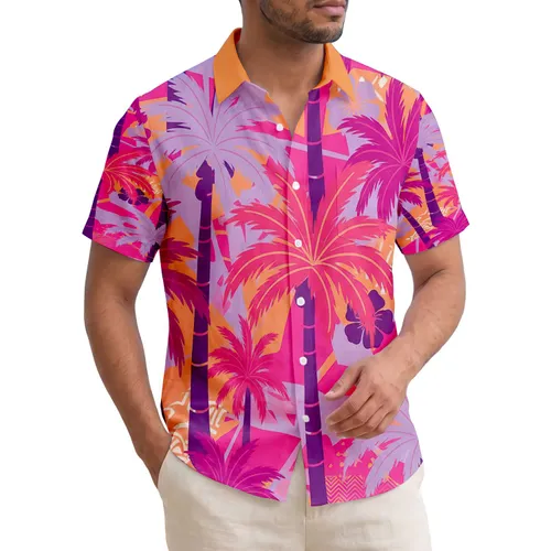Dense Sun-Drenched Tropical Palm Tree Fronds Jungle Scene - Home Decor Gift Hawaiian Shirt