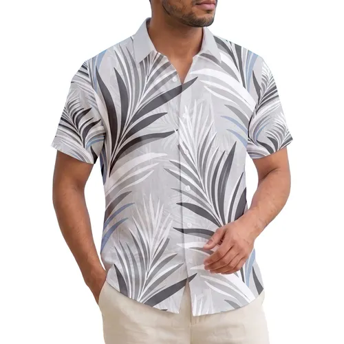 Layered Organic Shapes Tropical Foliage Bird Feather Ocean Current Flow - Home Decor Gift Hawaiian Shirt