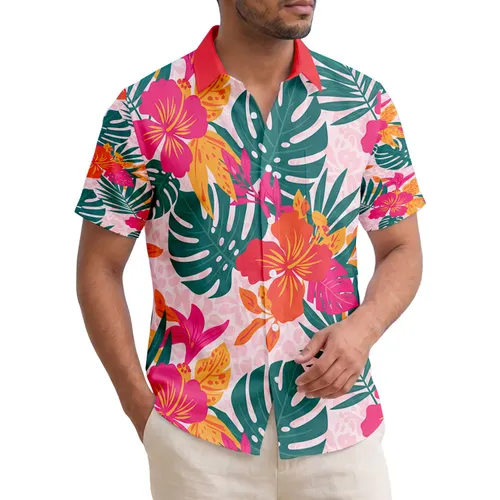 Golden Yellow Leopard Spots Monstera Palm Hibiscus Lily Floral - Tropical Vacation Gift Hawaiian Shirt