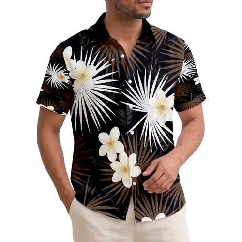 Palm Fronds Plumeria Flowers Hawaii - Tropical Island Home Decor Gift for Island Lover Hawaiian Shirt