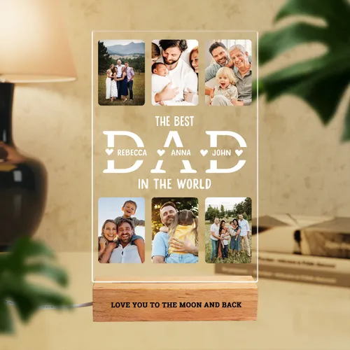 Personalized Dad Photo Gift, Night Light for Dad, Best Dad Ever Gift, Fathers Day Gift, Dad Birthday Gift, Dad Christmas Gift