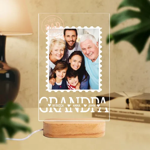 Personalized Gift For Dad, Photo Night Light, Fathers Day Gifts, Gift for Daddy Grandpa, Gift For Him