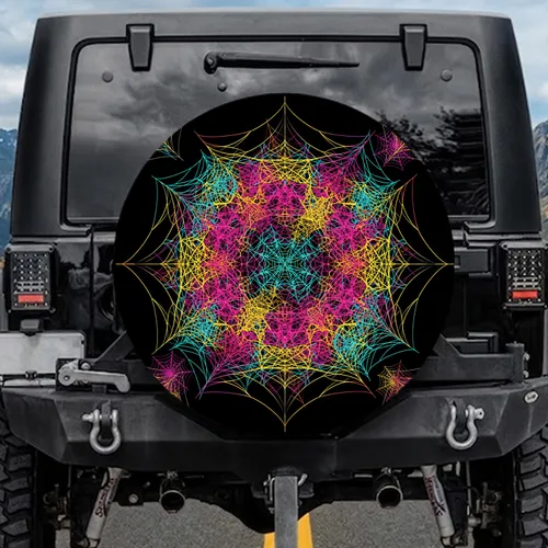 Spider Web Interconnection Network - Vehicle Decor Gift for Car Owners Spare Tire Cover