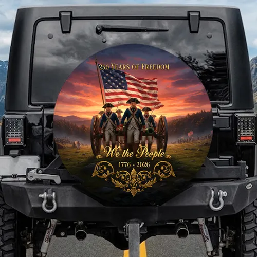 250 Years Freedom Continental Army - American History Anniversary Gift for Veterans Spare Tire Cover