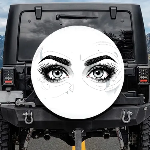 Wide Open Human Eyes Intense Watchful Gaze - Graphic Novel Fan Gift Spare Tire Cover