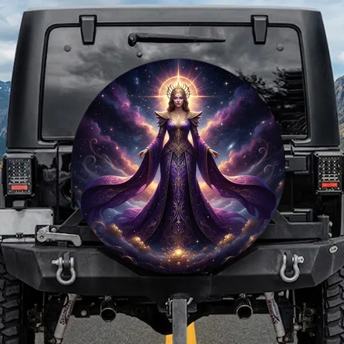 Celestial Goddess Cosmic Nebula - Mystical Decor Gift for Fantasy Lover Spare Tire Cover