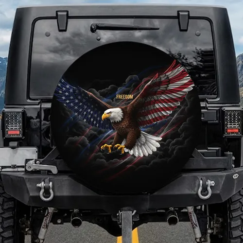 Bald Eagle American Flag - Independence Day Gift for Veterans Spare Tire Cover