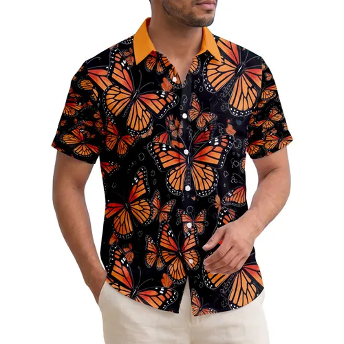 Monarch Butterflies Tropical Foliage - Nature Lover Gift for Island Getaway Hawaiian Shirt