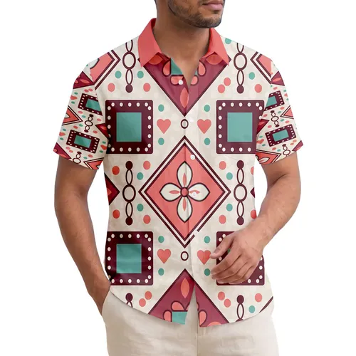 Diamond Four-Petal Flower Square Frame Oval Bead - Home Decor Gift Hawaiian Shirt