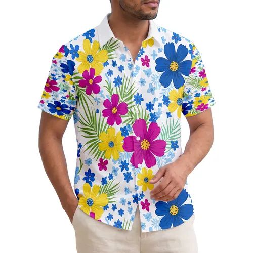 Cosmos Flowers Tropical Blossoms Floral - Home Decor Gift for Garden Lover Hawaiian Shirt