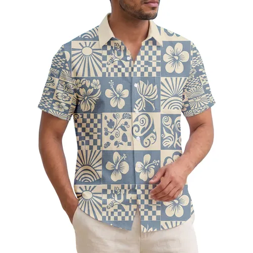 Hibiscus Plumeria Sunburst Ocean Tribal - Island Life Home Decor Gift Hawaiian Shirt