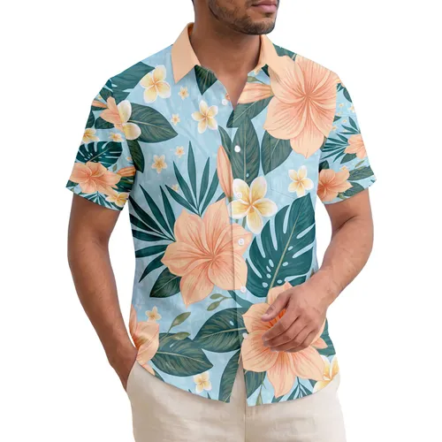 Tropical Lilies Amaryllis Flowers Broad Leaves - Vacation Lifestyle Gift Hawaiian Shirt