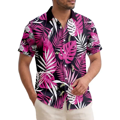 Feathery Broad-Lobed Tropical Palm Leaves Jungle Fronds Botanical Tapestry - Home Decor Gift Hawaiian Shirt